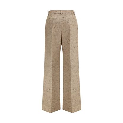Valentino Beige Fleece Wool Casual Pants