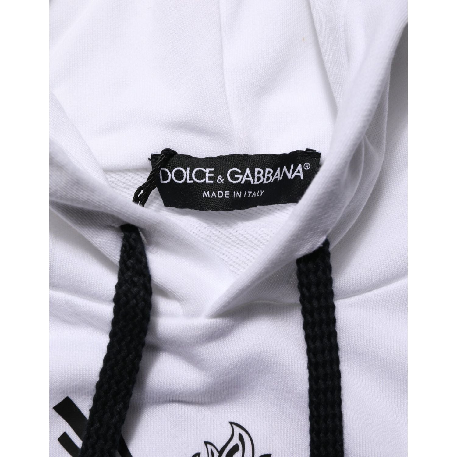 Dolce & Gabbana White Sacred Heart Hooded Sweatshirt Sweater