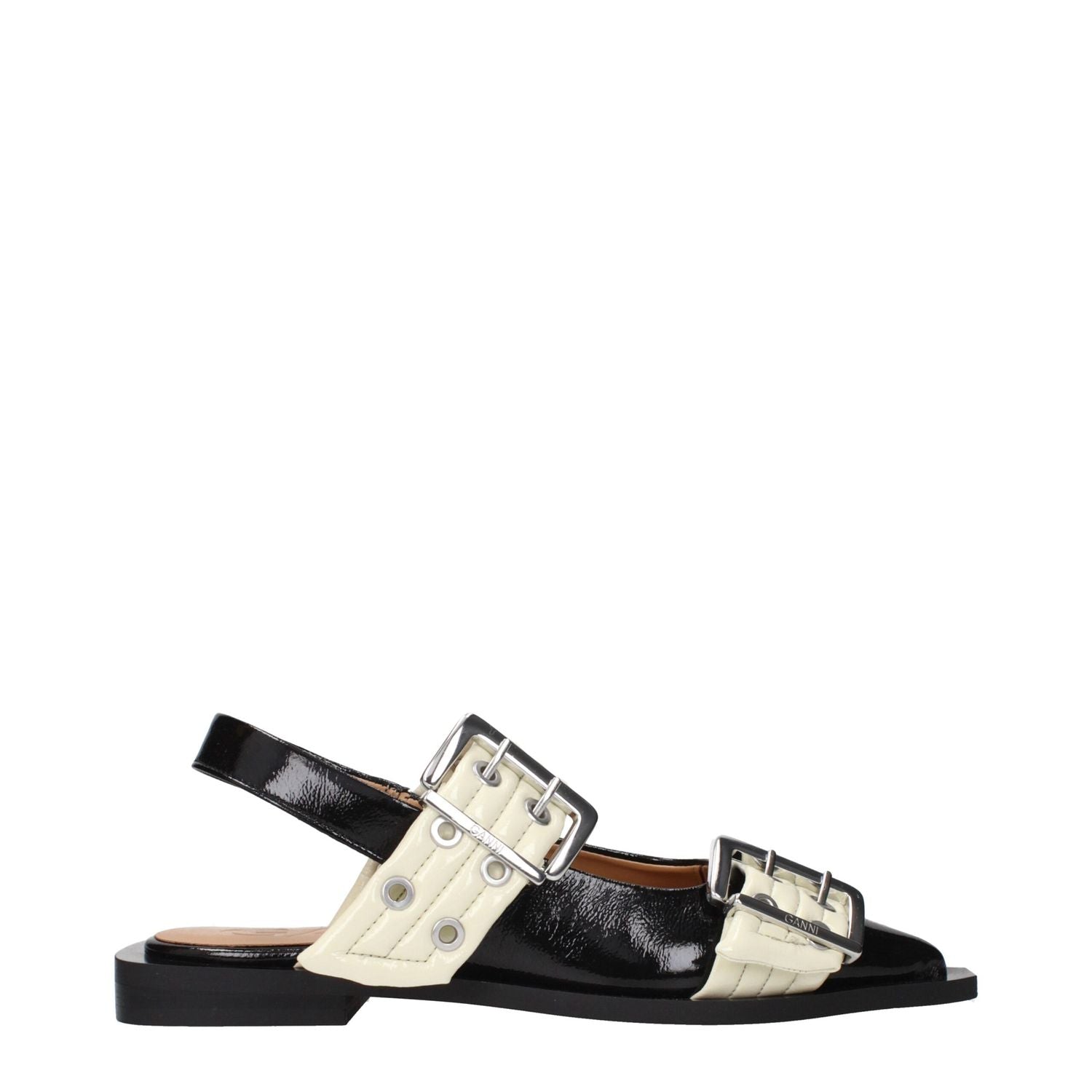 Ganni Black Polyethylene Flat Sandals