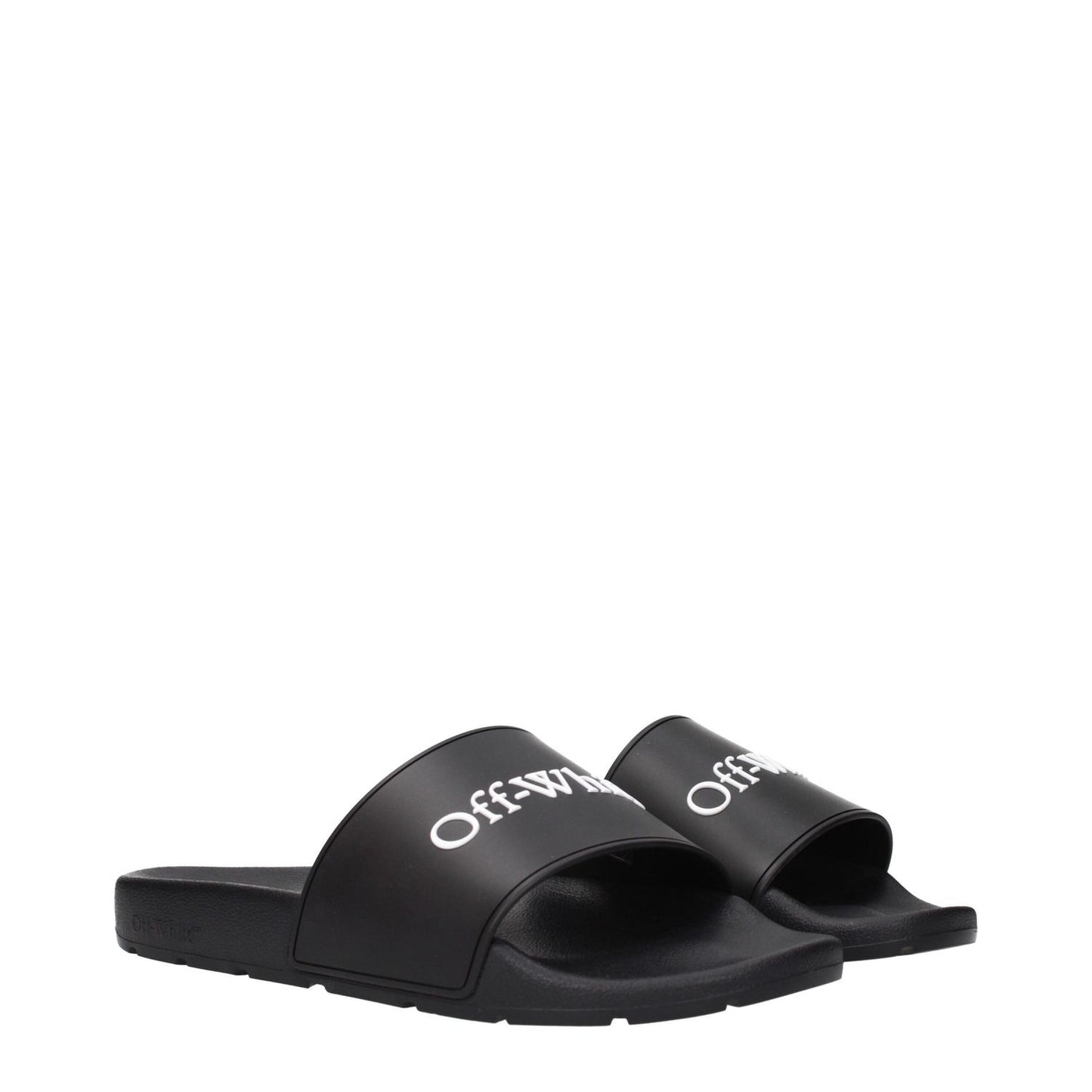 Off-White Black Cotton Slippers