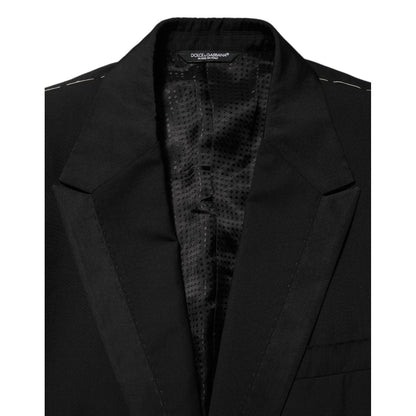 Dolce & Gabbana Black Wool 2 Buttons Suit Men Jacket Blazer