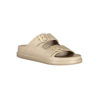 Blauer Beige Polyurethane Women Slipper