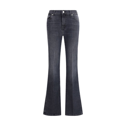 7FOR Black Cotton Bootcut Jeans