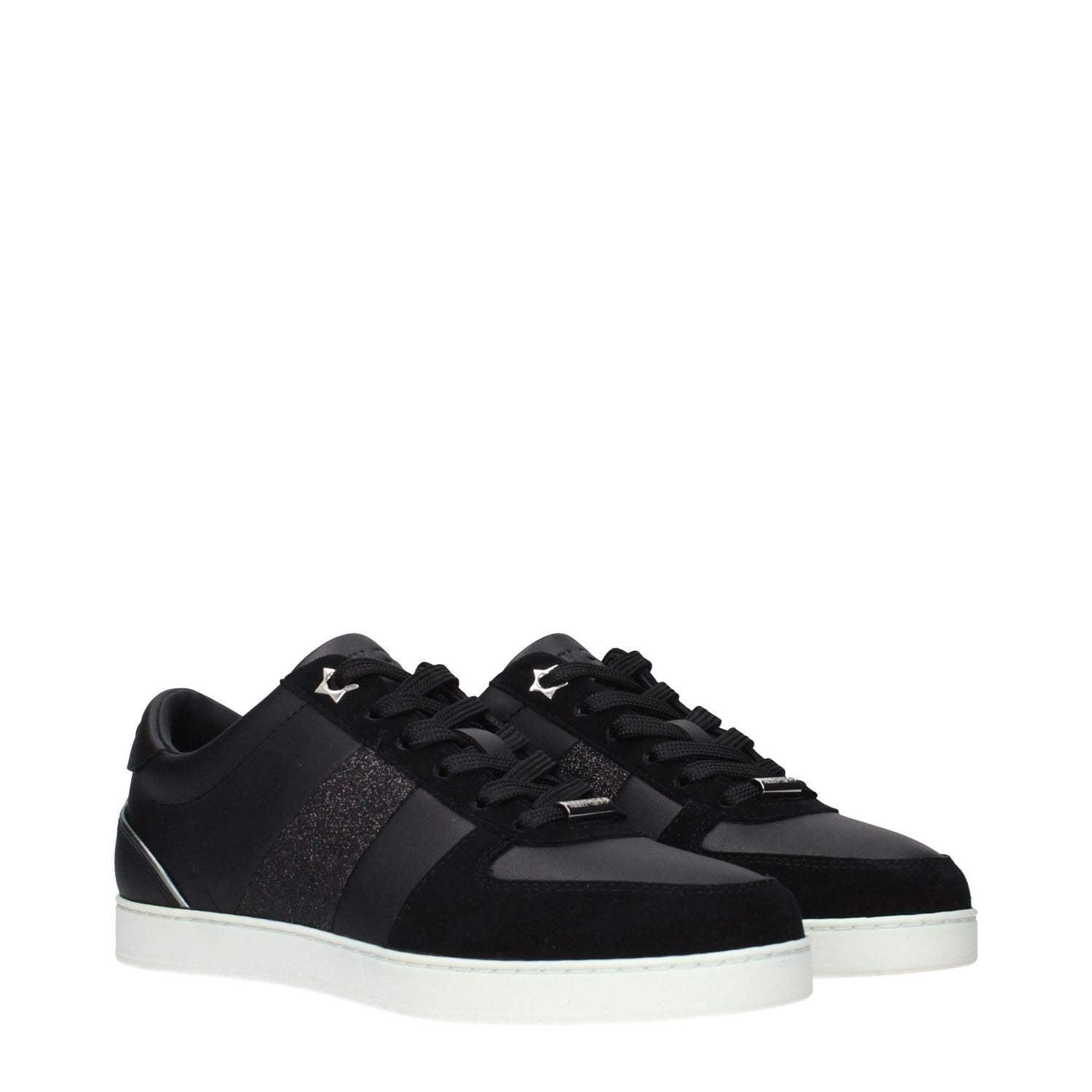 Jimmy Choo Black Leather Low Top Sneakers