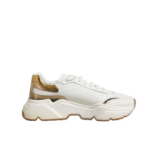 Dolce & Gabbana White Gold Daymaster Low Top Sneakers Shoes