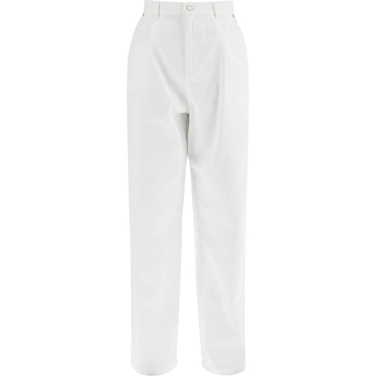 Moschino white cotton wide leg trousers Trousers Moschino Lavender