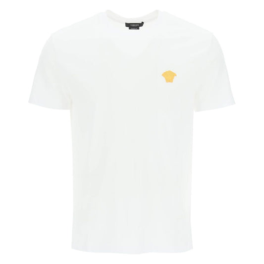 Versace medusa embroidered t-shirt Topwear Versace White Smoke