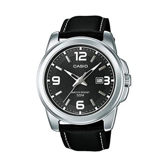 CASIO COLLECTION Mod. BOLD DATE, LEATHER - BLACK WATCHES