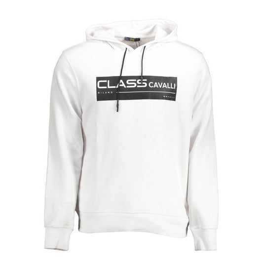 Cavalli Class White Cotton Men Sweatshirt