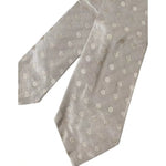 Dolce & Gabbana Beige Dotted Silk Classic Adjustable Men Tie Dolce & Gabbana Dark Gray