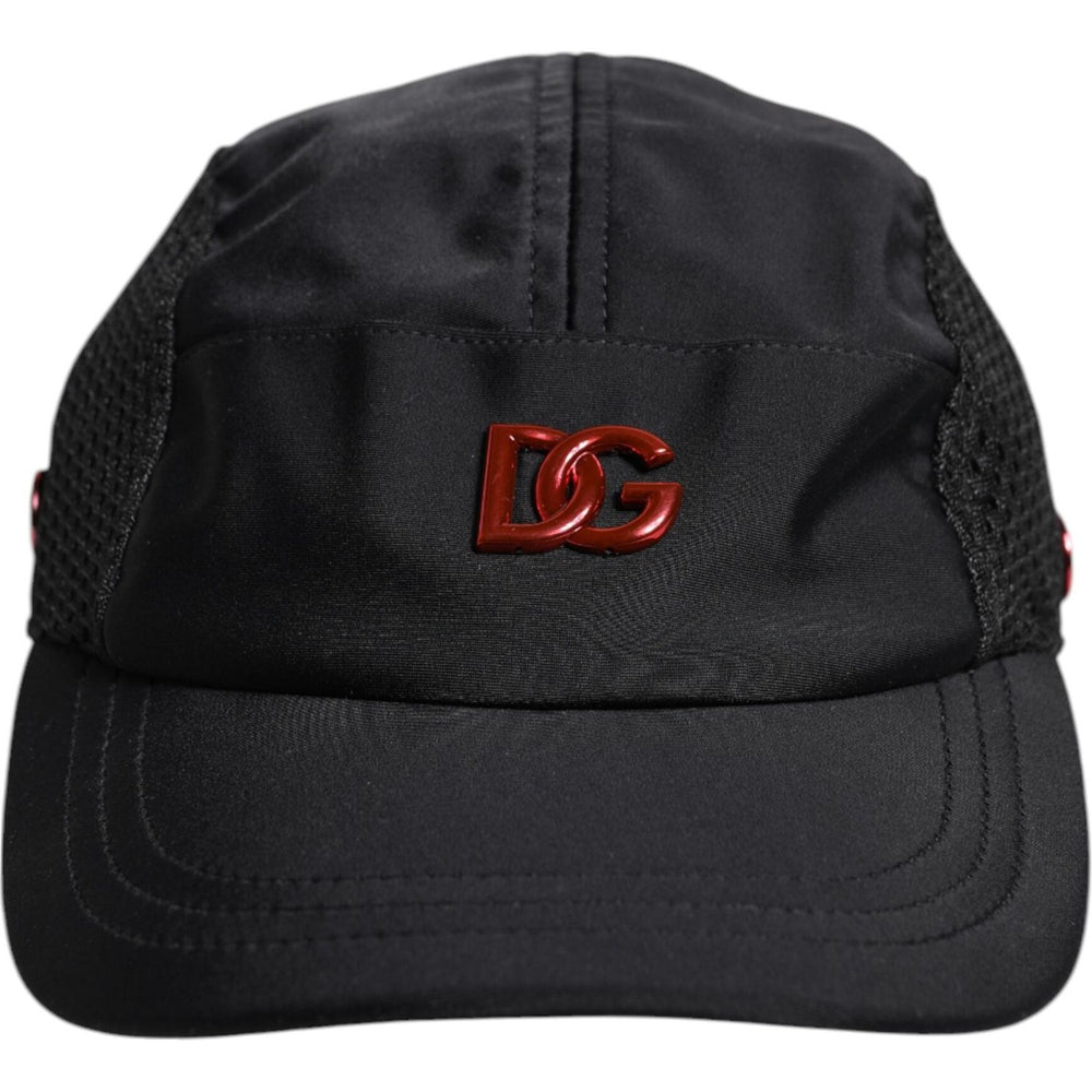 Dolce & Gabbana Black Nylon Logo 6 Panels Baseball Cap HAT9826-58