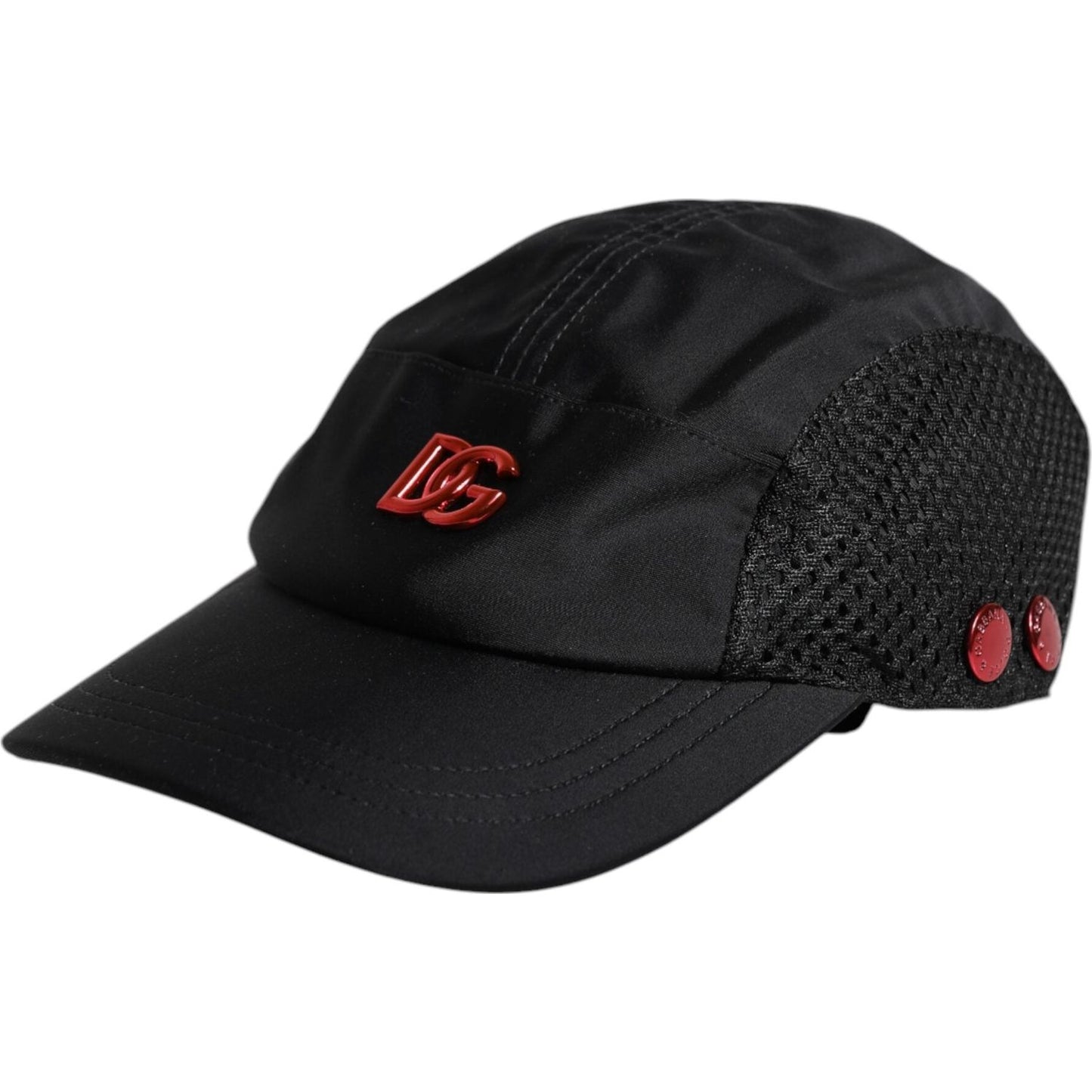 Dolce & Gabbana Black Nylon Logo 6 Panels Baseball Cap HAT9826-58