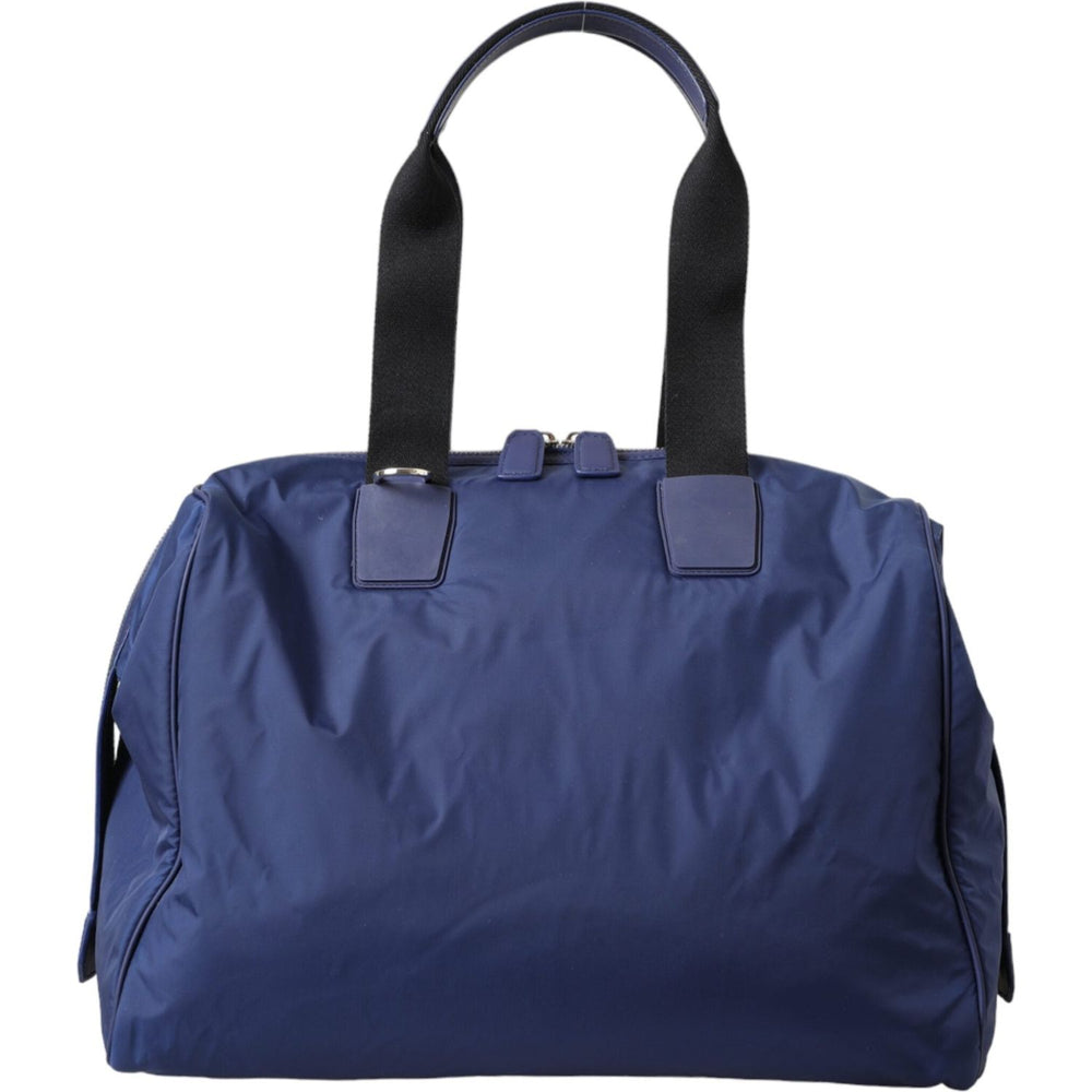 Dolce & Gabbana Blue Nylon Calfskin Hand Shoulder Duffel Bag Dolce & Gabbana Dark Slate Gray