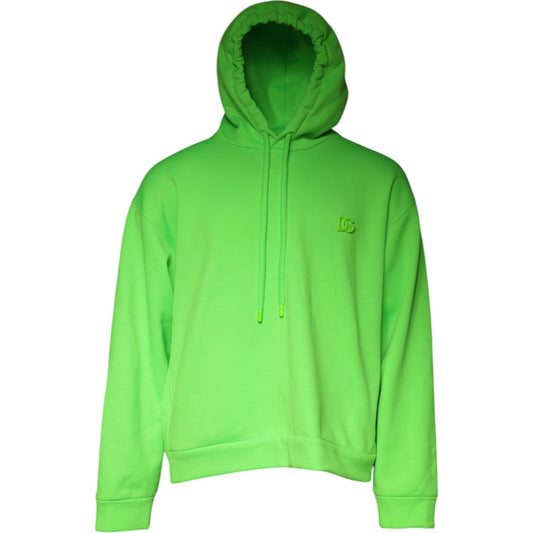 Dolce & Gabbana Green Logo Hooded Pullover Men Sweatshirt Sweater TSH87161-56