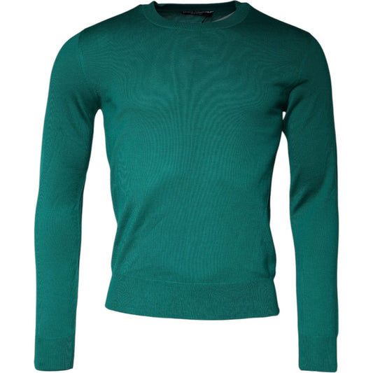 Dolce & Gabbana Green Wool Knit Crew Neck Pullover Sweater TSH86980-44