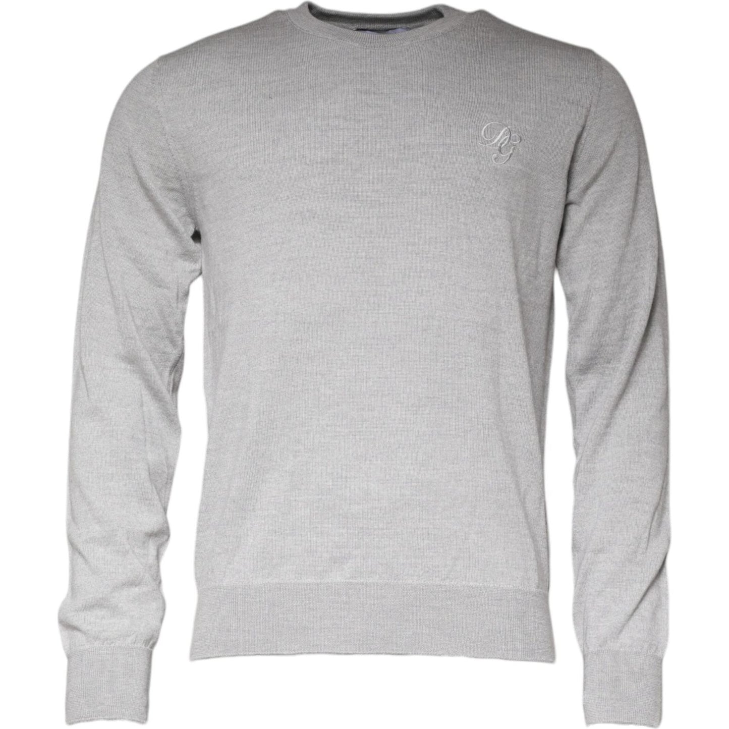 Dolce & Gabbana Light Gray Wool Crew Neck Pullover Sweater TSH87063-48