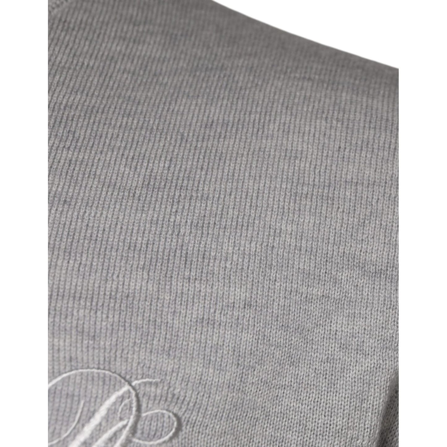 Dolce & Gabbana Light Gray Wool Crew Neck Pullover Sweater TSH87063-48