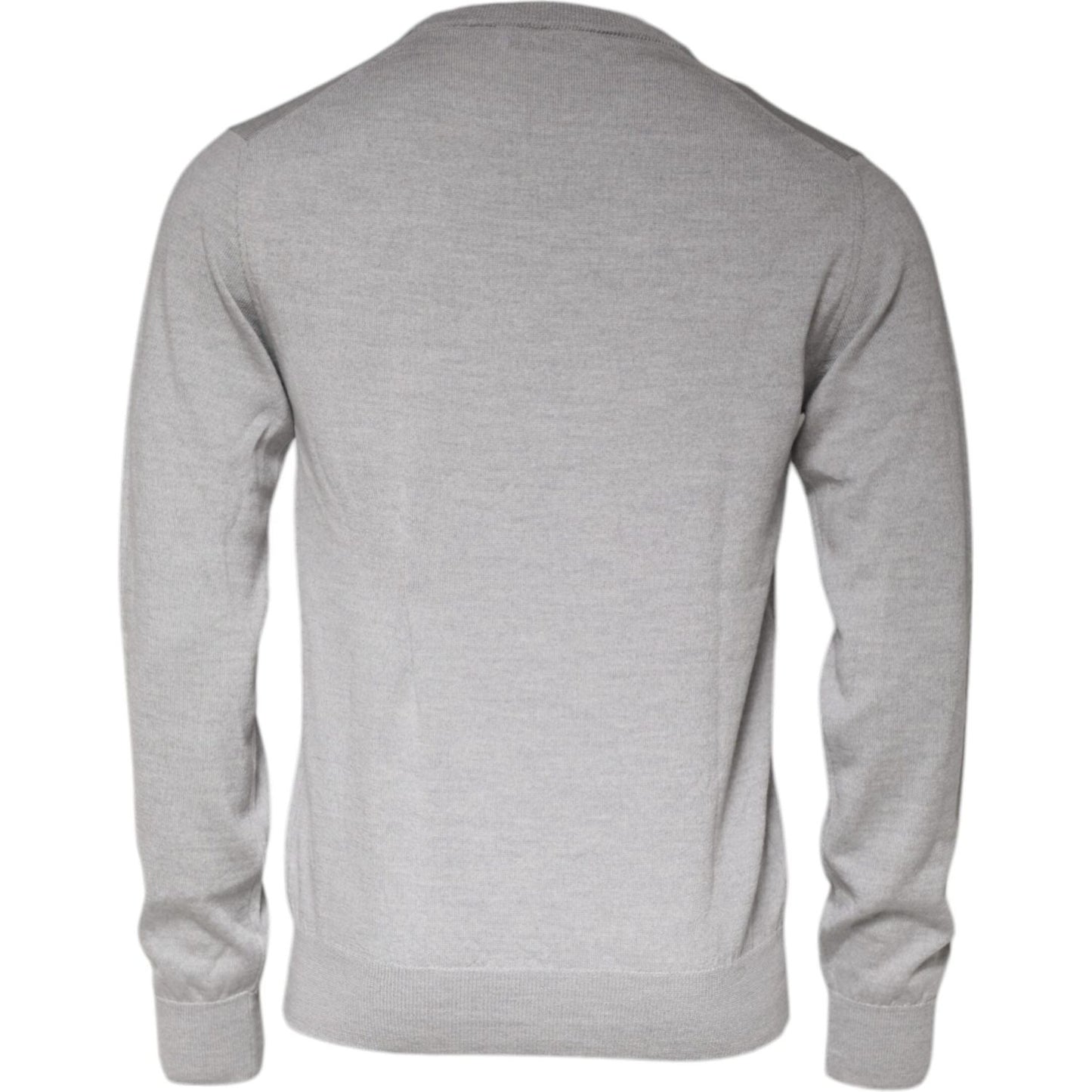 Dolce & Gabbana Light Gray Wool Crew Neck Pullover Sweater TSH87063-48