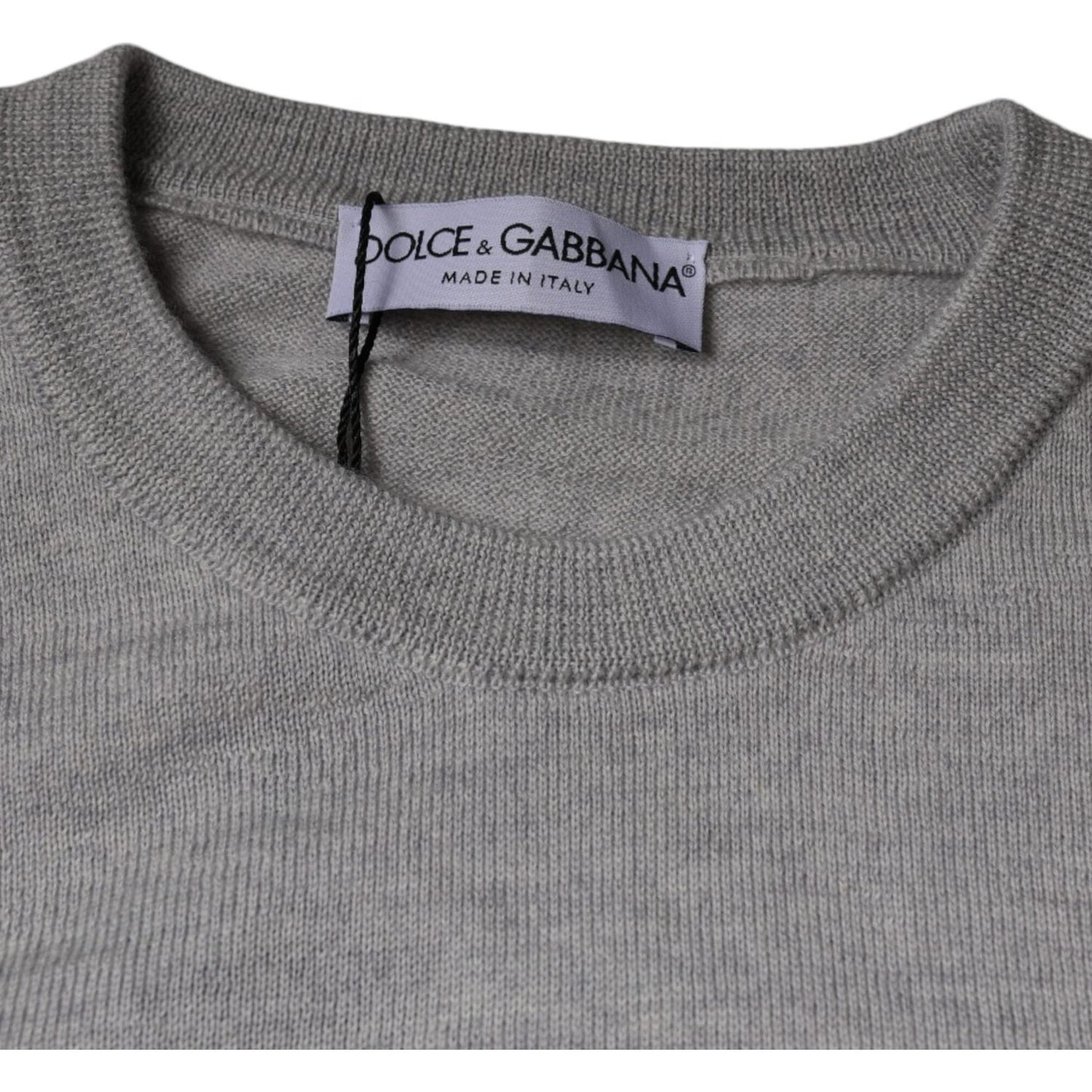 Dolce & Gabbana Light Gray Wool Crew Neck Pullover Sweater TSH87063-48