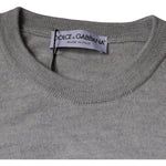 Dolce & Gabbana Light Gray Wool Crew Neck Pullover Sweater TSH87063-48