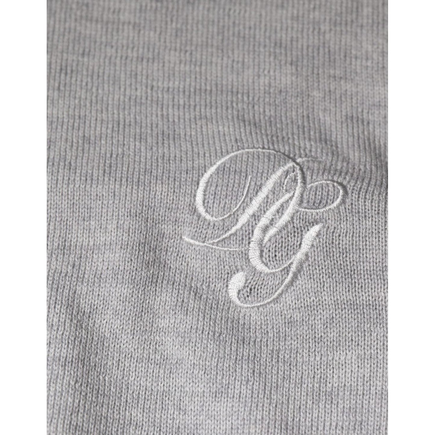 Dolce & Gabbana Light Gray Wool Crew Neck Pullover Sweater TSH87063-48