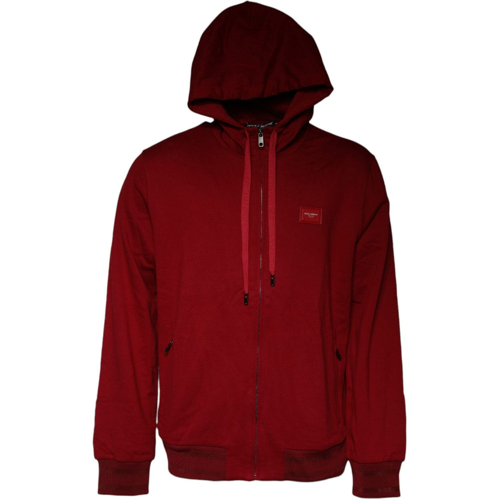 Dolce & Gabbana Red Logo Plaque Hooded Sweatshirt Sweater TSH86969-58