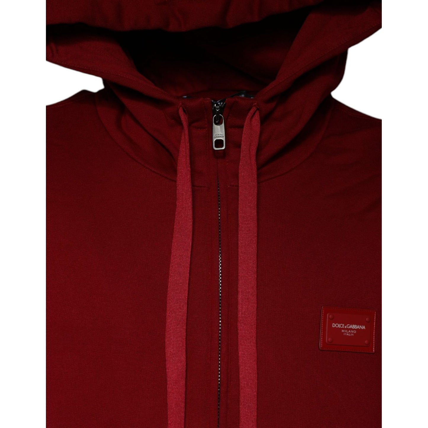 Dolce & Gabbana Red Logo Plaque Hooded Sweatshirt Sweater TSH86969-58