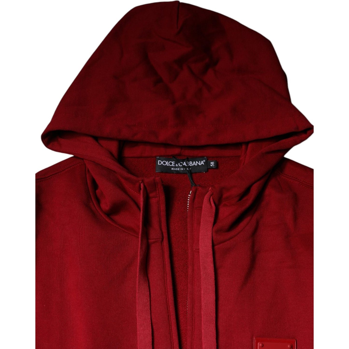 Dolce & Gabbana Red Logo Plaque Hooded Sweatshirt Sweater TSH86969-58