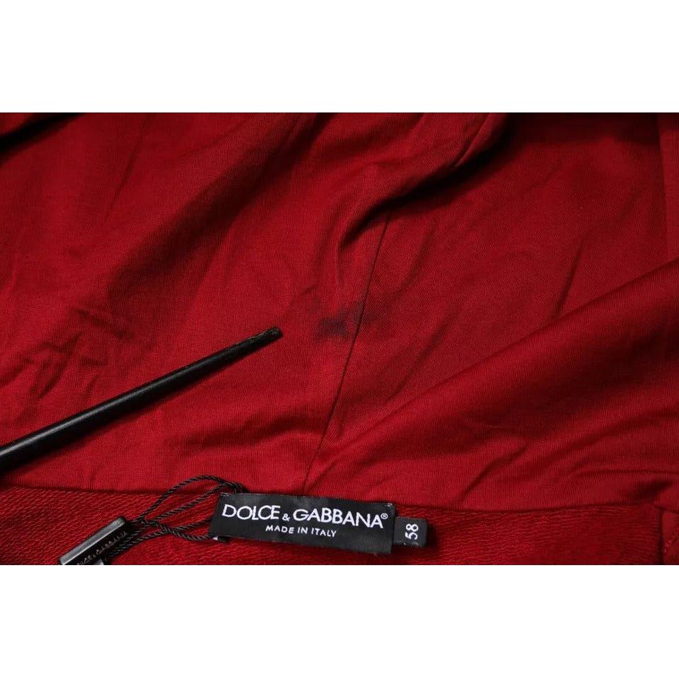 Dolce & Gabbana Red Logo Plaque Hooded Sweatshirt Sweater TSH86969-58
