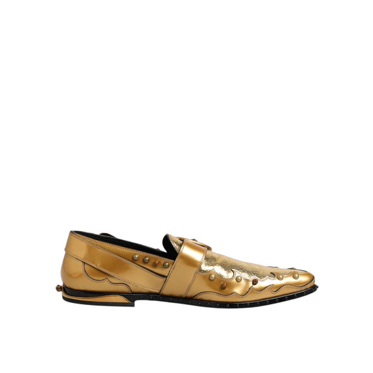 Dolce & Gabbana Gold Leather MONK STRAP Dress Formal Shoes