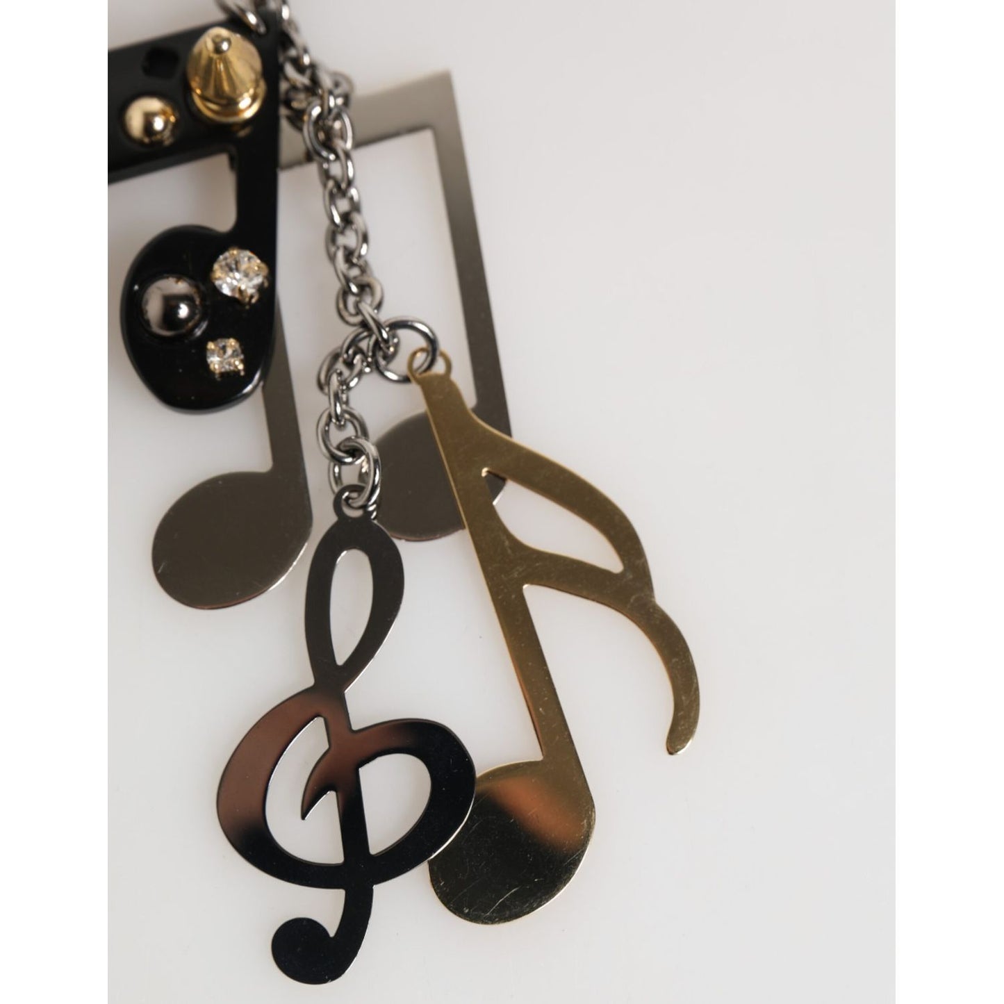 Dolce & Gabbana Silver Musical Note Key Holder Keychain Bag Charm Keyring
