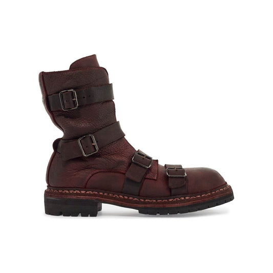 Guidi dark red horse leather boots with adjustable straps
