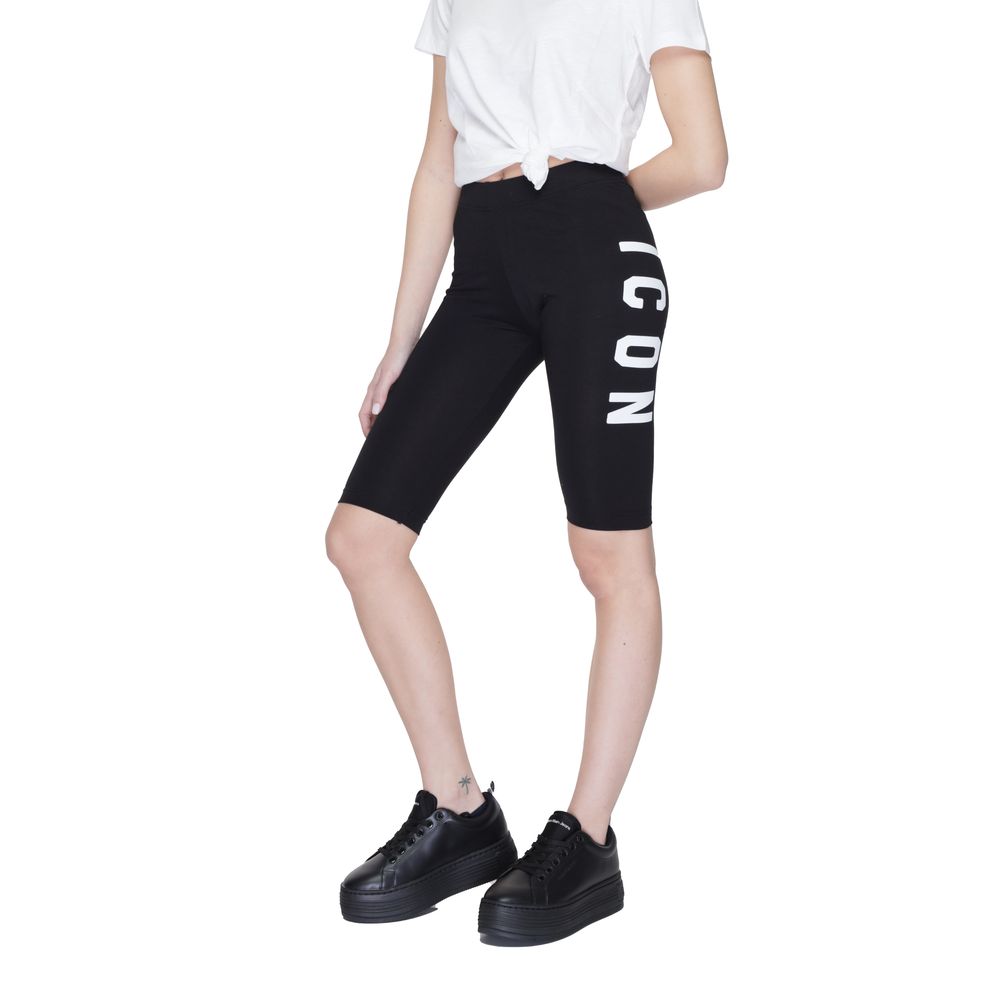 Icon Black Cotton Bermuda Shorts