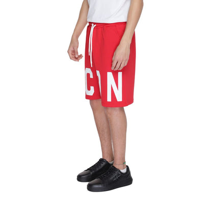 Icon Red Cotton Bermuda Shorts