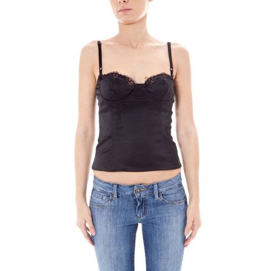John Galliano Black Elastane Women's Intimate Top