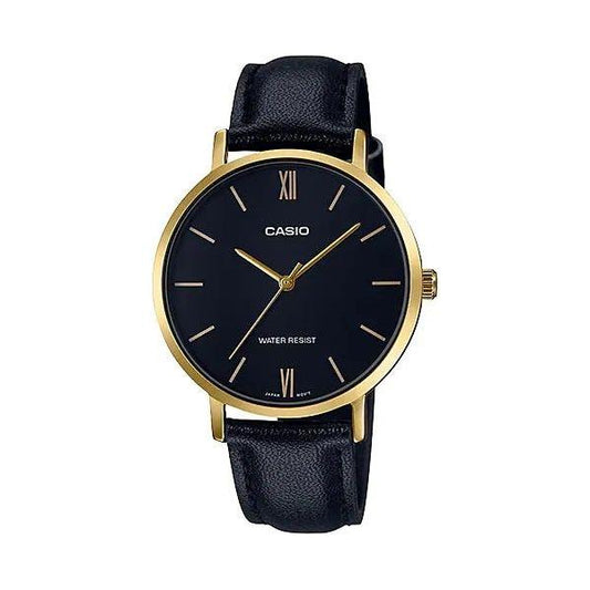CASIO COLLECTION Mod. MINIMAL GOLD, LEATHER - BLACK WATCHES CASIO COLLECTION & VINTAGE Wheat