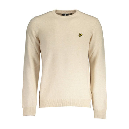 Lyle & Scott Beige Wool Men Sweater