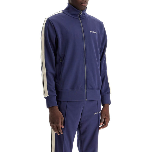 Palm Angels contrast band track jacket with nine words Topwear Palm Angels Dark Slate Gray