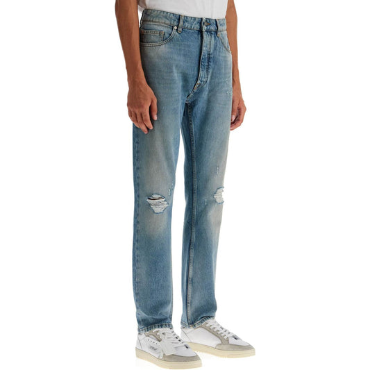Palm Angels straight leg monogram print jeans Jeans Palm Angels Dim Gray