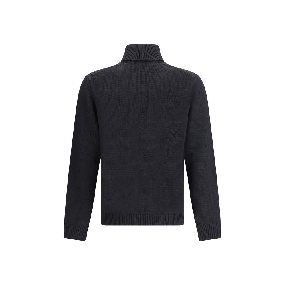 Roberto Collina Black Merino Wool Turtleneck