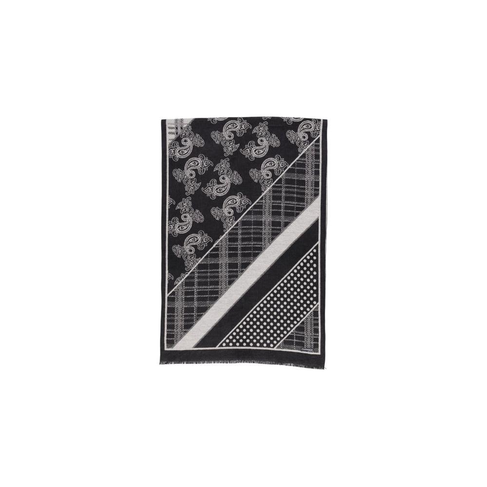 Sandro Ferrone Black Viscose Scarf SA-15619500009-ONE SIZE
