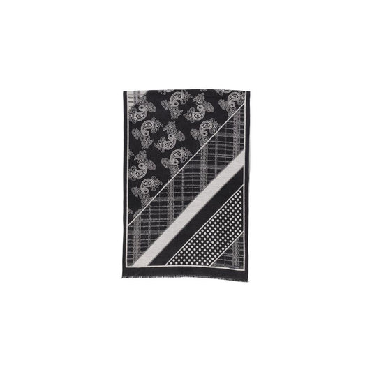 Sandro Ferrone Black Viscose Scarf SA-15619500009-ONE SIZE