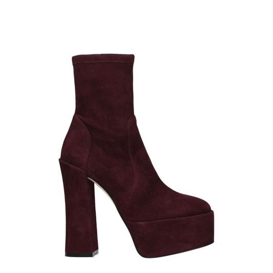 Stuart Weitzman Purple Leather Ankle Boots
