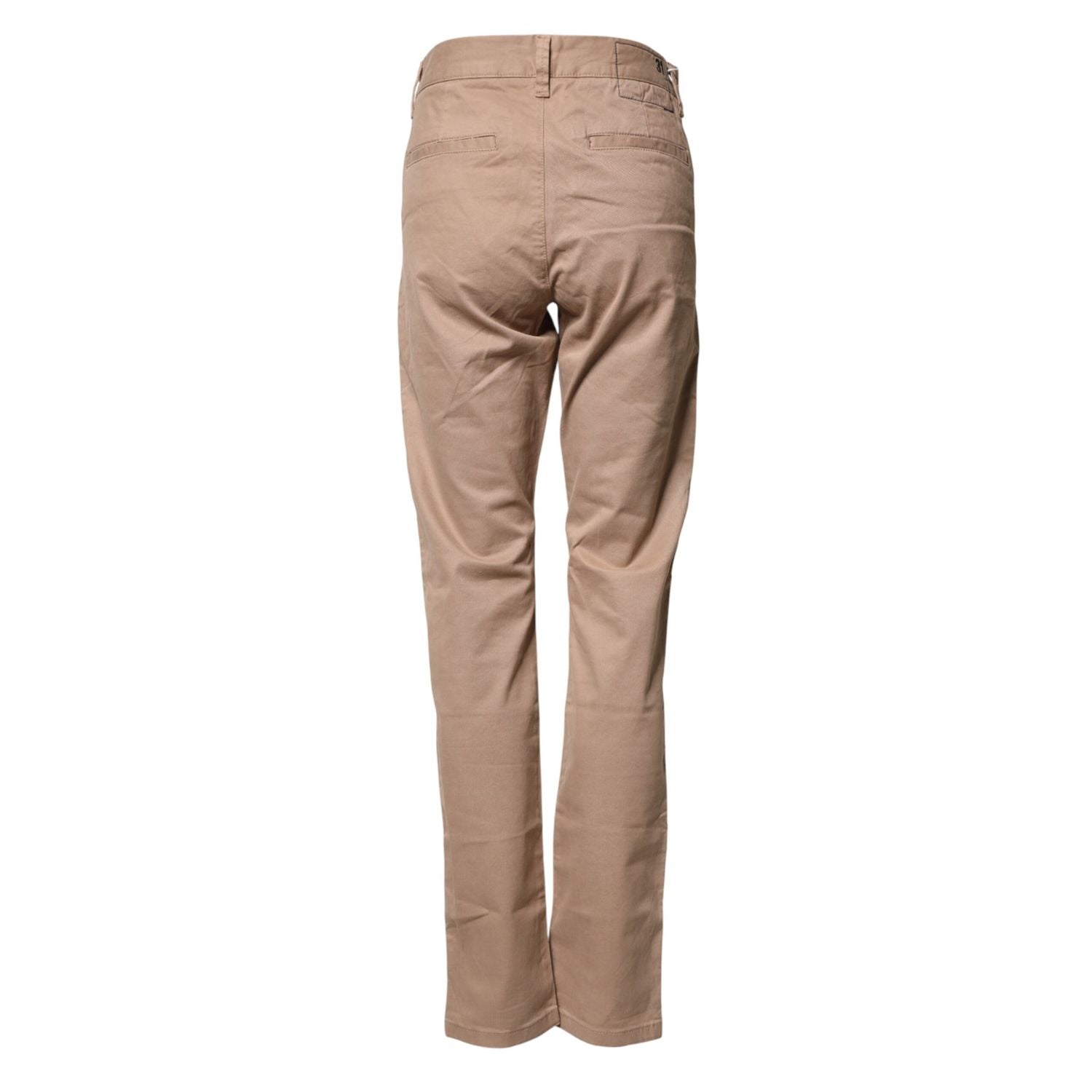 Sun68 Beige Cotton Mid Waist Straight Men Chino Trouser Pants