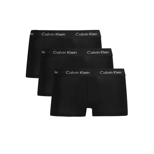 Calvin Klein Black Cotton Men's Boxer Tri-Pack with Logo Waistband