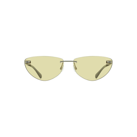 Calvin Klein green metal sunglasses with sleek frames and drop-shaped lenses for a stylish and elegant look.