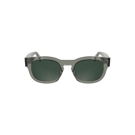 Calvin Klein brown acetate women's sunglasses with smoke lenses and round shape, offering chic, durable style and sun protection.