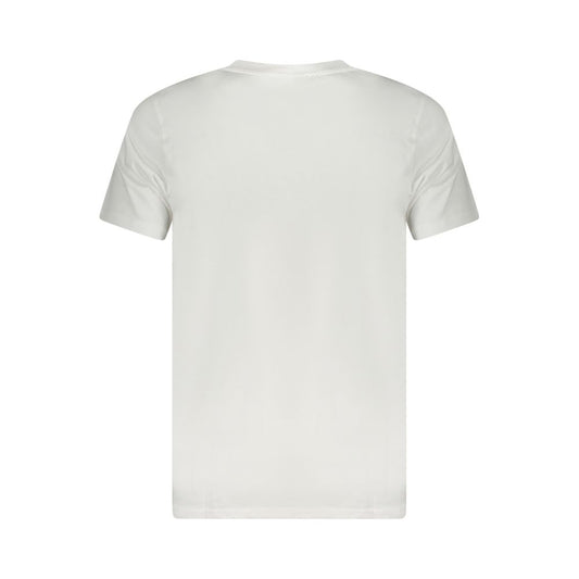 Back view of Cavalli Class white cotton men's T-shirt showcasing Italian design and comfort.