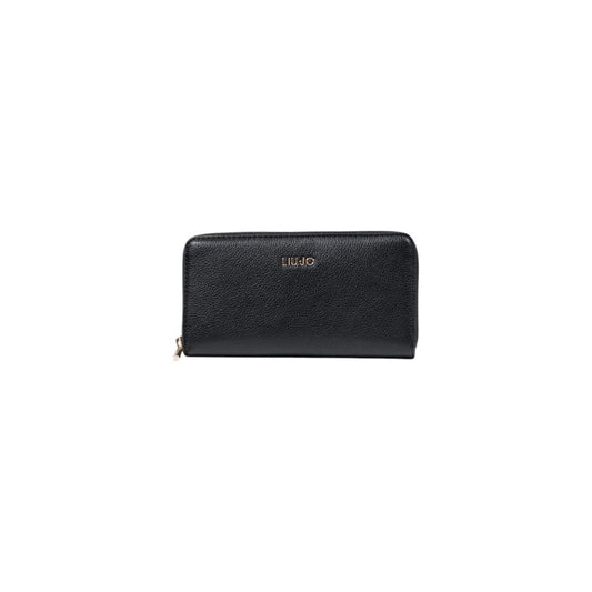 Liu Jo black polyurethane women's wallet, large size, from the Spring/Summer collection.