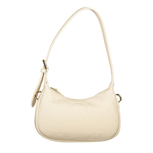 Valentino Bags beige polyethylene women's handbag with adjustable shoulder handle and logo, elevating Italian elegance.